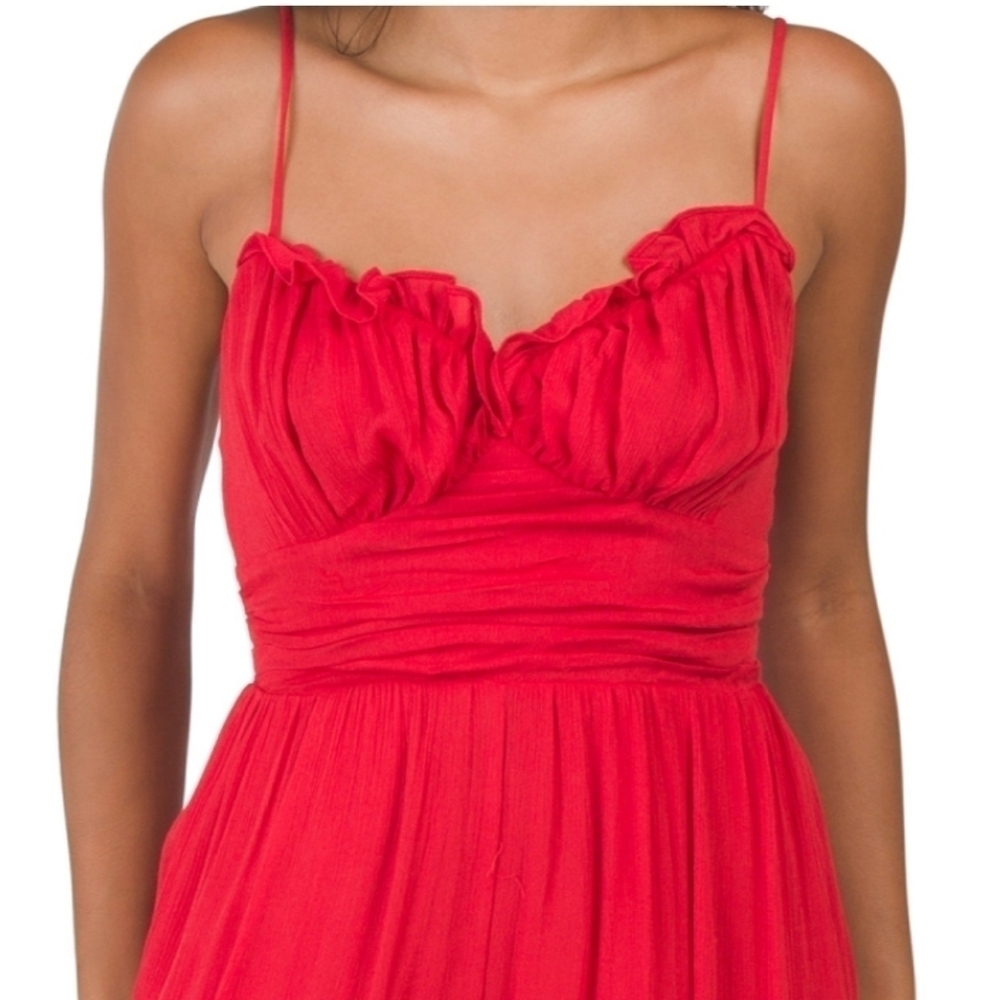LUSH Juniors Ruffle Pleated Jumpsuit - Picture 2 of 12